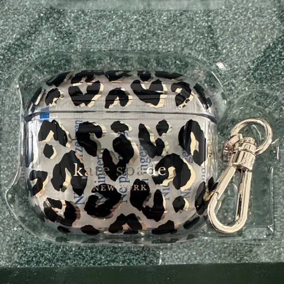 Kate Spade Black and Tan Leopard AirPods Holder - Picture 2 of 2